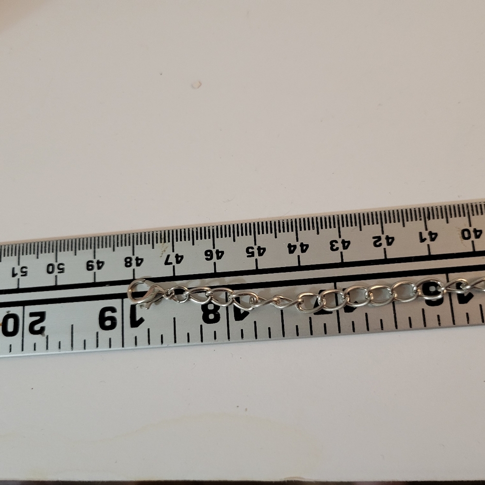 Statement Necklace Silvertone Chain Red Cabachon - image 4